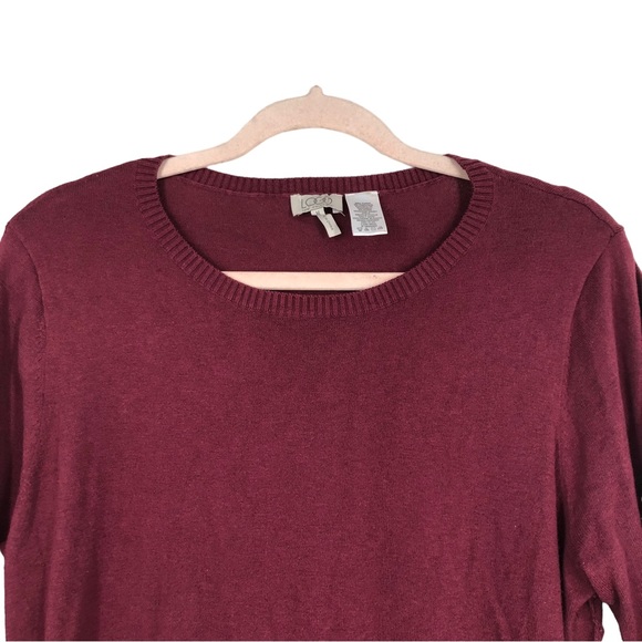 LOGO Lori Goldstein Cashmere Blend Tunic Top w/Lace Hem, Super Soft SZ M - Picture 3 of 8